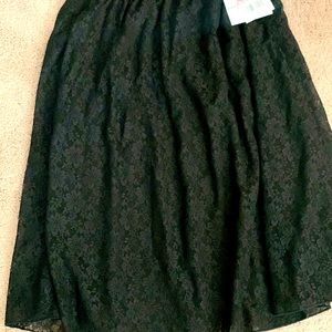 Black lace midi LuLaRoe skirt